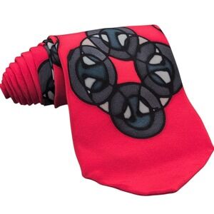 Robert Daskal Tie Hand Painted 100% Silk‎ Abstract Cynthia Doty USA 56x3.75